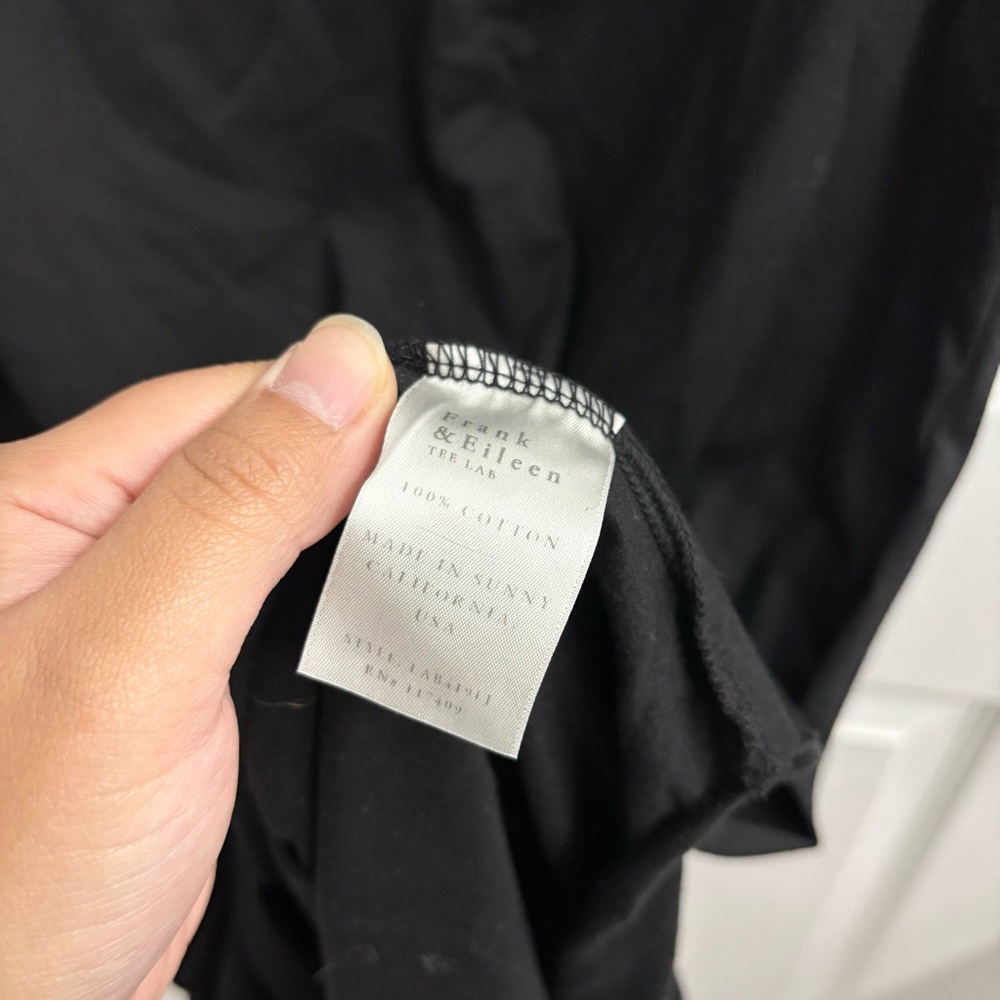 Frank & Eileen Tee Lab TShirt Dress Small Black Cotton Minimalist Asymmetrical - Picture 5 of 6